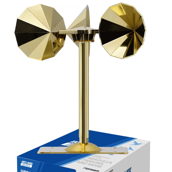 Wind-driven model, golden diamond-shaped impeller, single lever, non-adjustable, square base