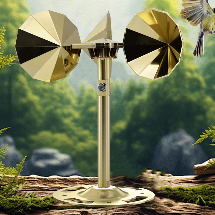 Wind power, diamond-shaped impeller, adjustable, round bottom, gold