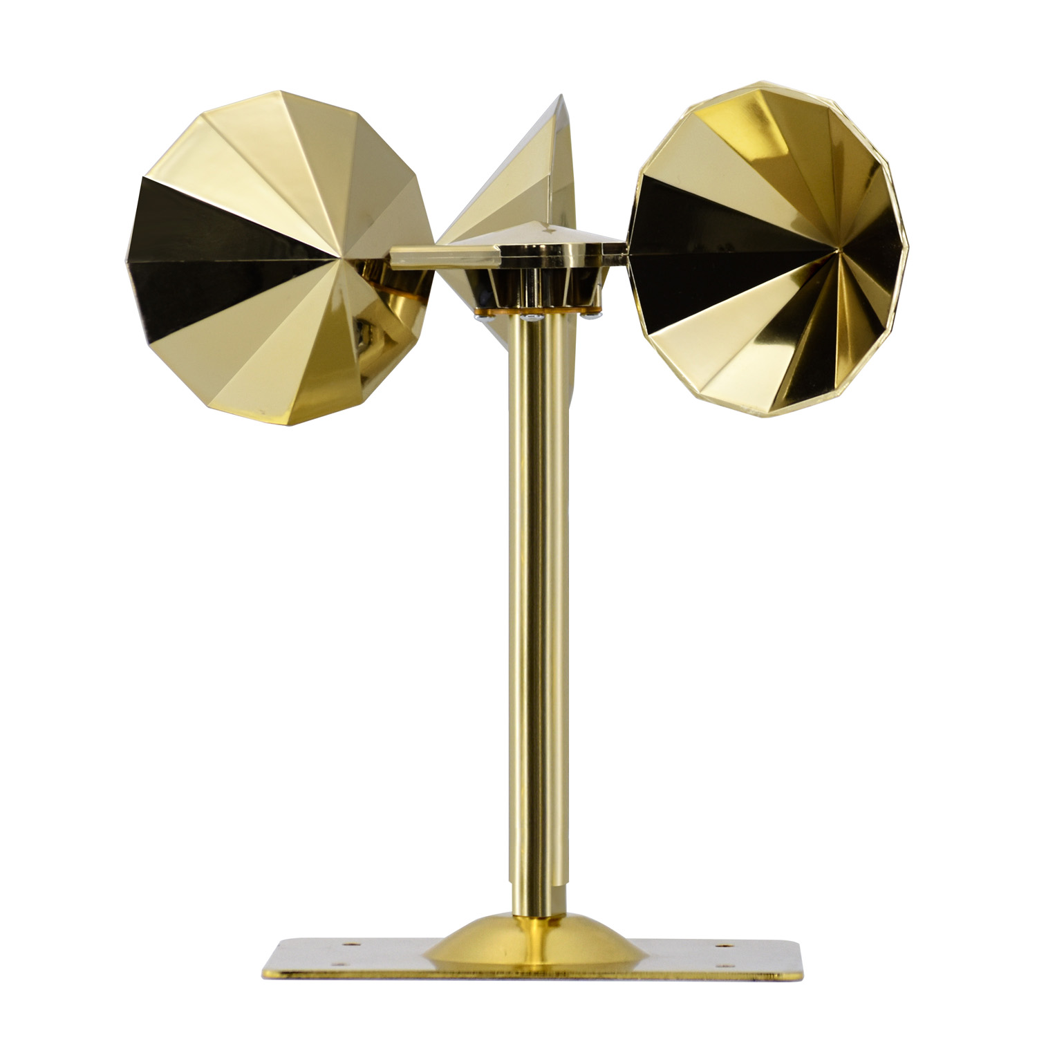 Wind-driven model, golden diamond-shaped impeller, single lever, non-adjustable, square base