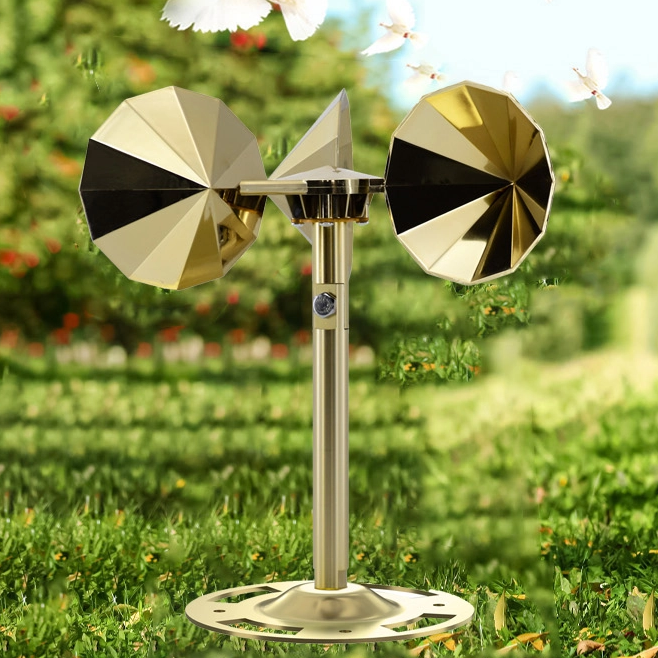Wind power, diamond-shaped impeller, adjustable, round bottom, gold
