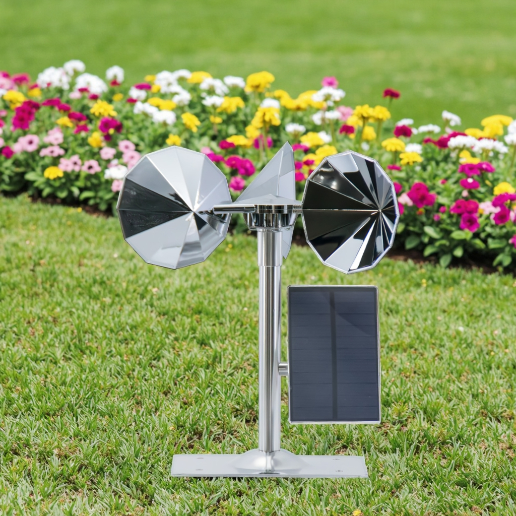 Homsam Reflective Spinning Bird Deterrent Keep Birds Away Solar Motor Drive Bird Repellents for Patio Yard Garden Roof 