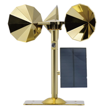 Solar motor driven model, golden diamond-shaped impeller, double adjustable lever, square bottom plate