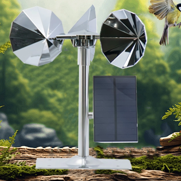 Homsam Reflective Spinning Bird Deterrent Keep Birds Away Solar Motor Drive Bird Repellents for Patio Yard Garden Roof 