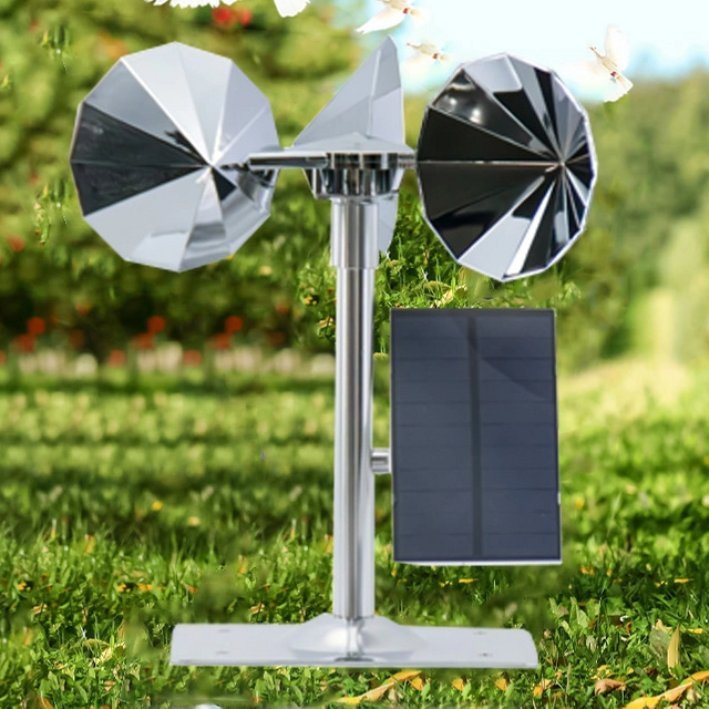 Homsam Reflective Spinning Bird Deterrent Keep Birds Away Solar Motor Drive Bird Repellents for Patio Yard Garden Roof 