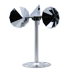 Wind-driven model, silver diamond-shaped impeller, single lever, non-adjustable, round base