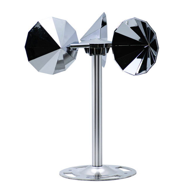 Wind-driven model, silver diamond-shaped impeller, single lever, non-adjustable, round base