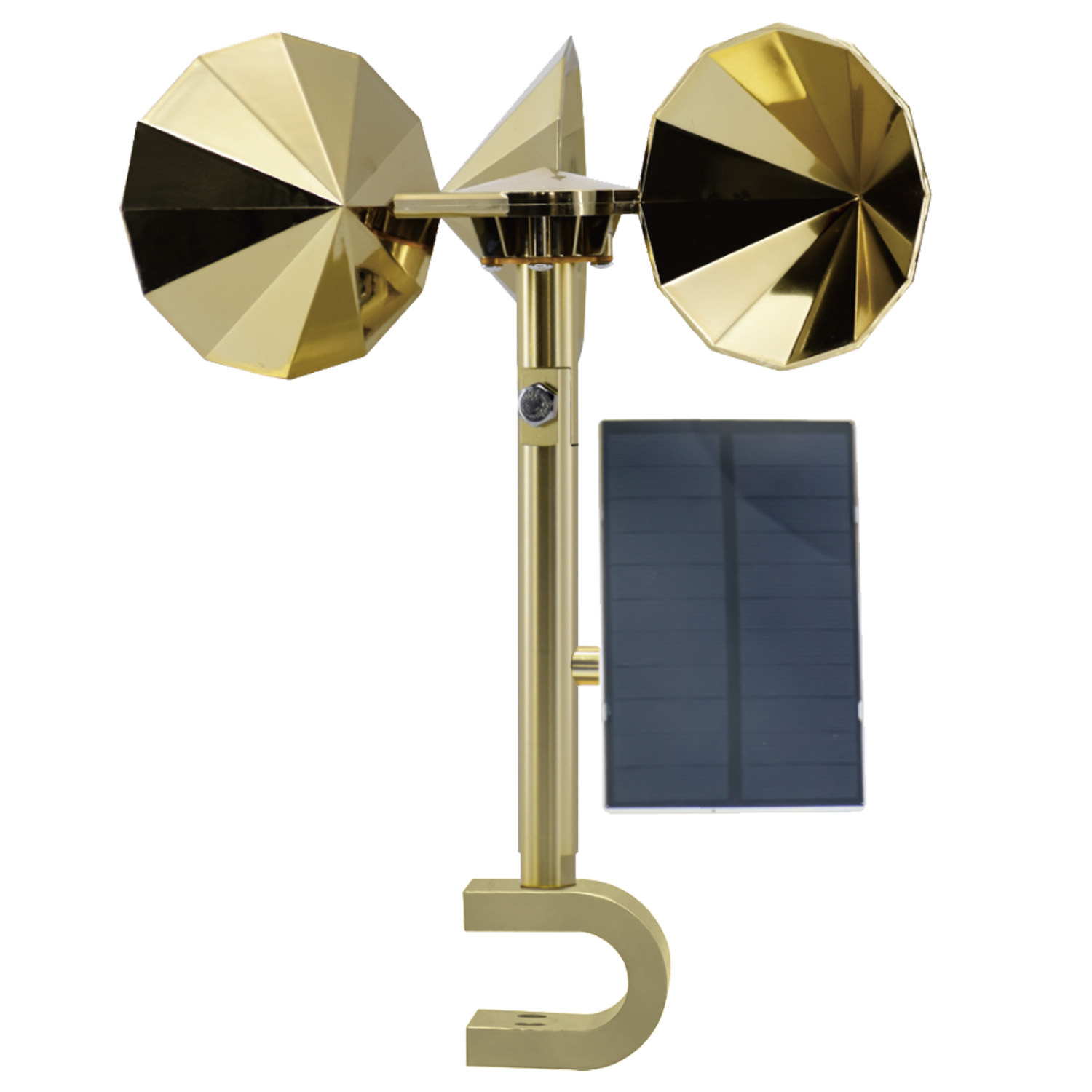 Solar motor driven model, circular impeller, double adjustable rod, U-shaped base