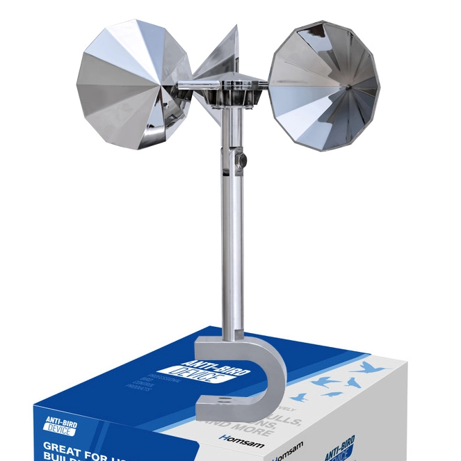 Homsam New Arrival Solar Bird Repeller for Farm Barn Yard Diamond Impeller Solar Motor Drive Bird Repellents 