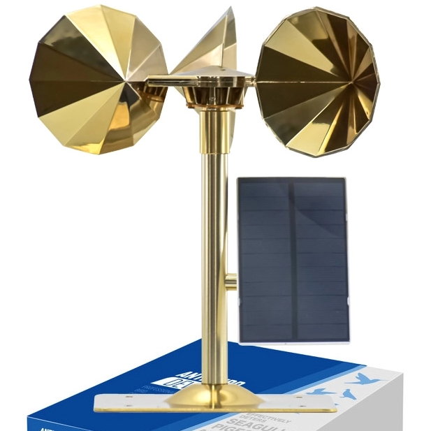 Homsam Reflective Spinning Bird Deterrent Keep Birds Away Solar Motor Drive Bird Repellents for Patio Yard Garden Roof 