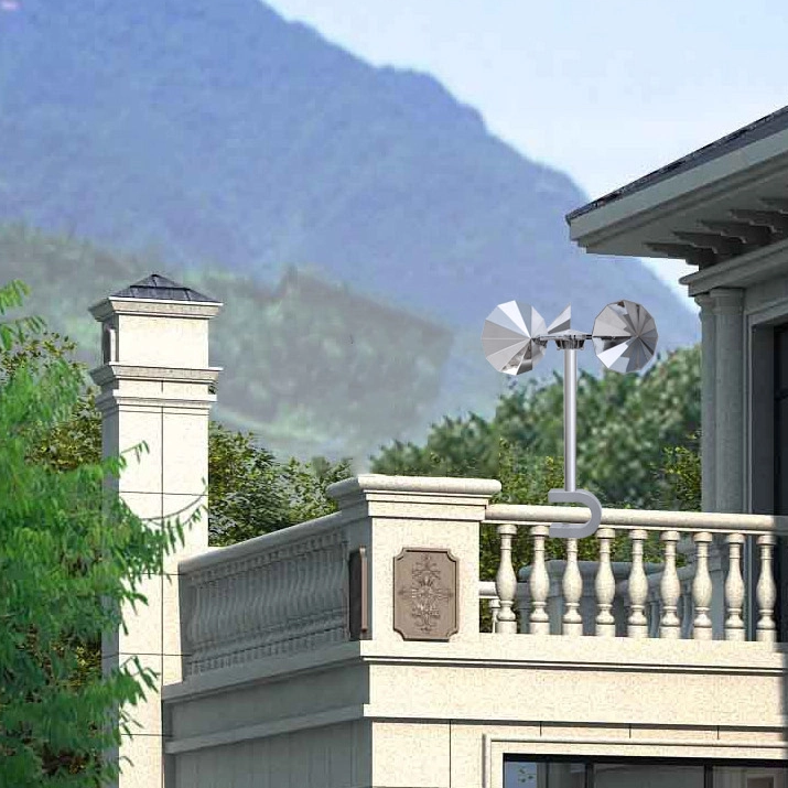 Wind-driven model Silver diamond-shaped impeller Single rod non-adjustable U-shaped base