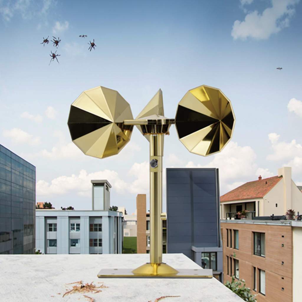 Solar motor driven model, golden diamond-shaped impeller, double adjustable lever, square bottom plate