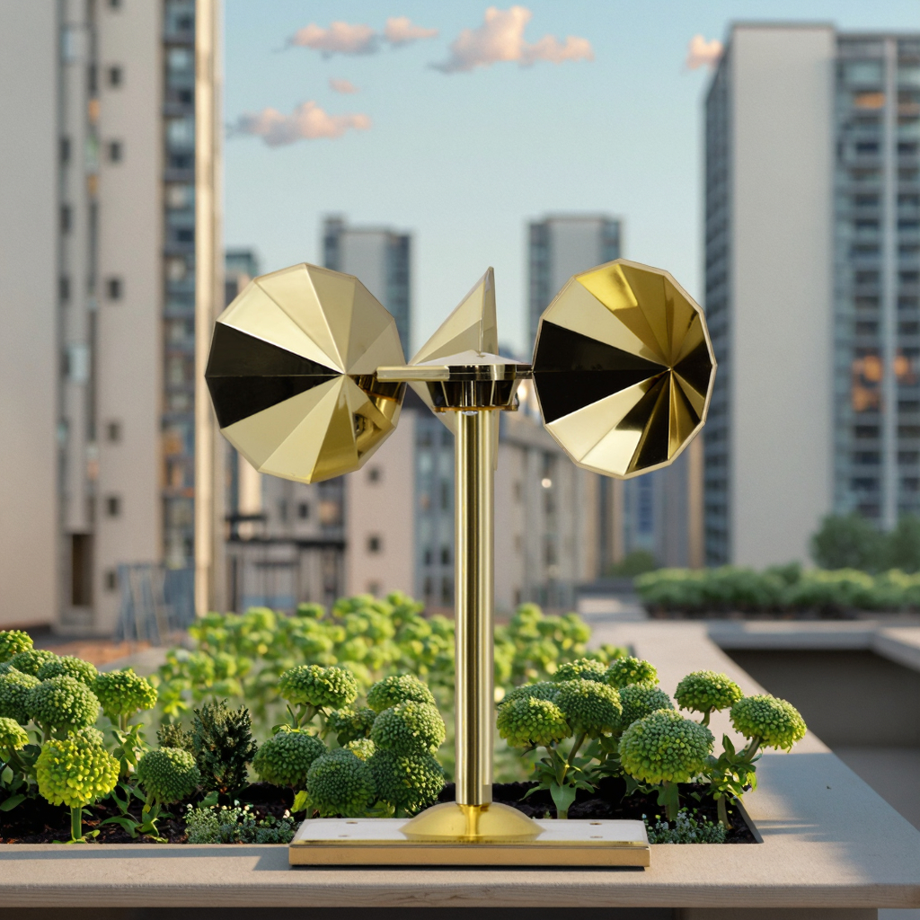 Wind-driven model, golden diamond-shaped impeller, single lever, non-adjustable, square base