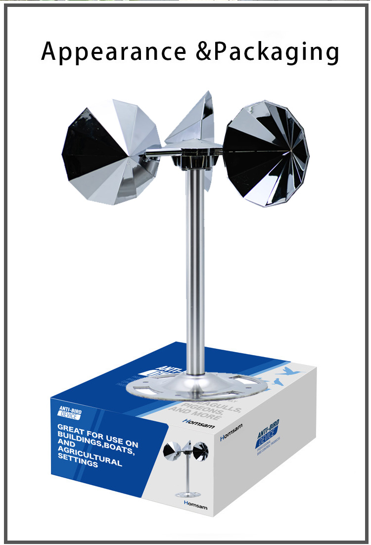 Wind-driven model, silver diamond-shaped impeller, single lever, non-adjustable, round base