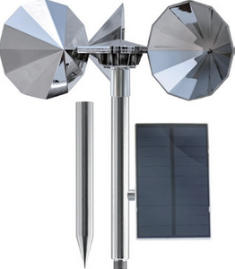 Solar motor driven model, silver diamond-shaped impeller, single rod, non-adjustable, connecting tip tube