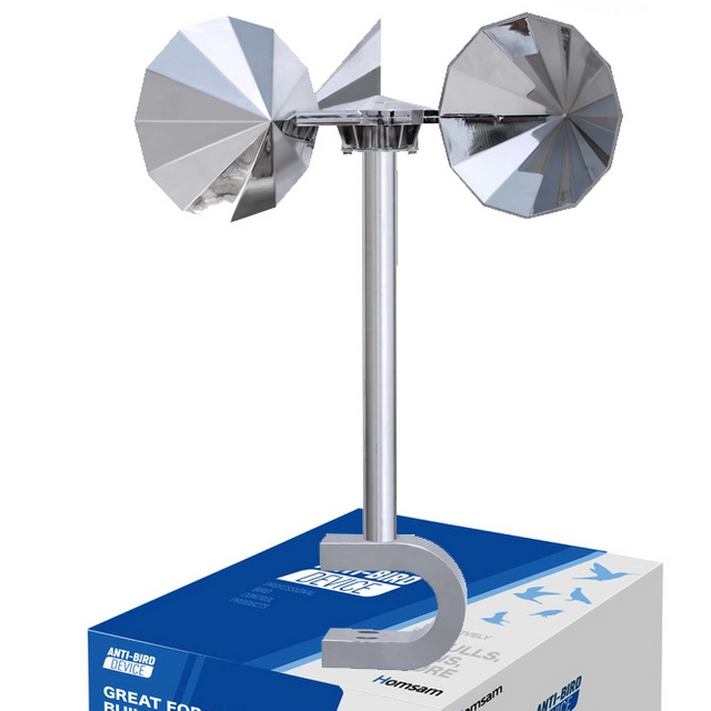 Wind-driven model Silver diamond-shaped impeller Single rod non-adjustable U-shaped base