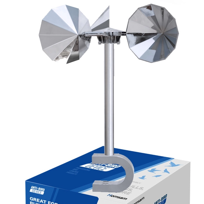 Wind-driven model Silver diamond-shaped impeller Single rod non-adjustable U-shaped base