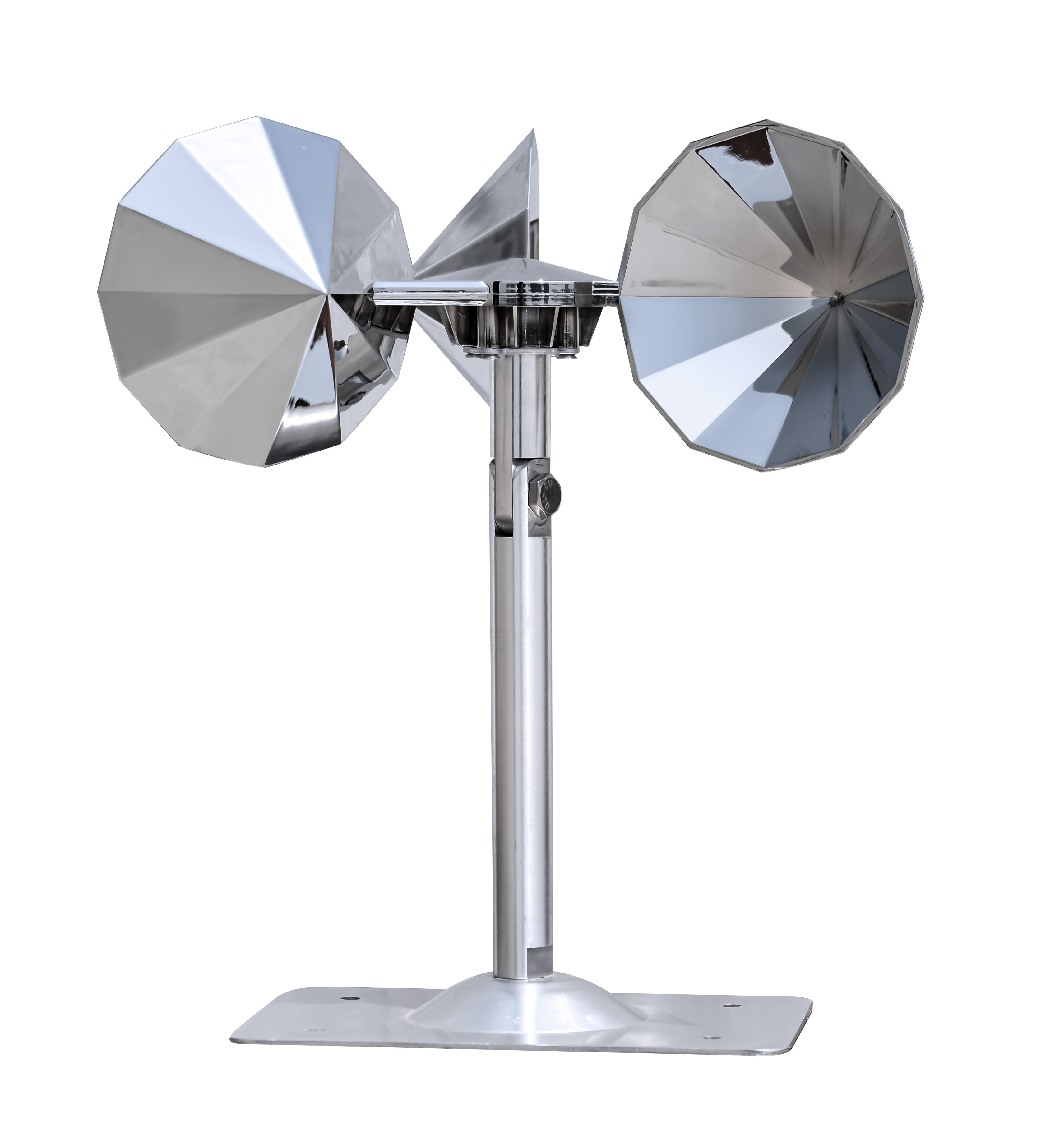 Wind-powered model, silver diamond-shaped impeller, single lever adjustable, square bottom
