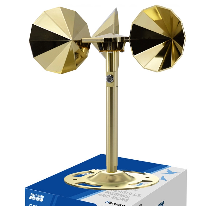 Wind power, diamond-shaped impeller, adjustable, round bottom, gold