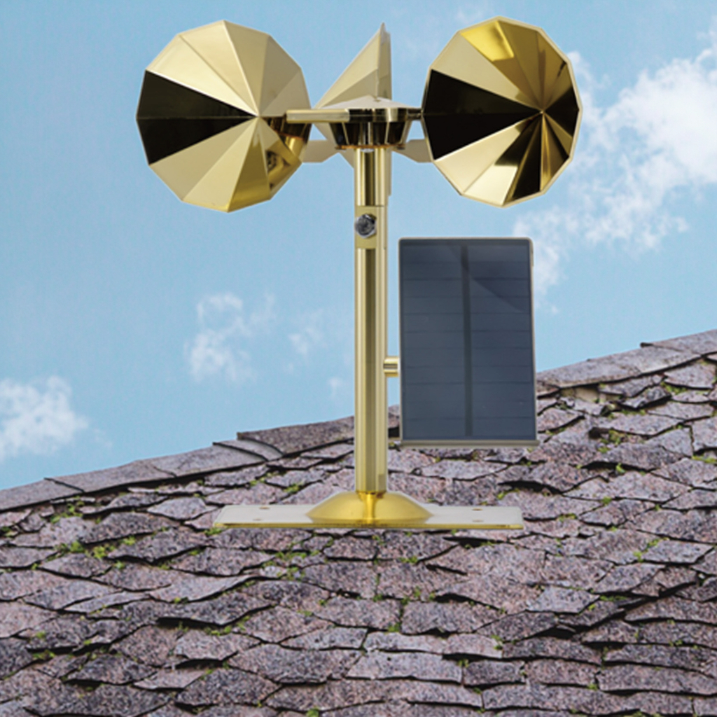 Solar motor driven model, golden diamond-shaped impeller, double adjustable lever, square bottom plate