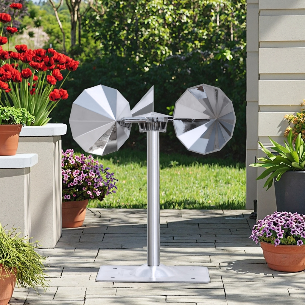 Wind-driven model, diamond-shaped impeller, single lever, non-adjustable, square base