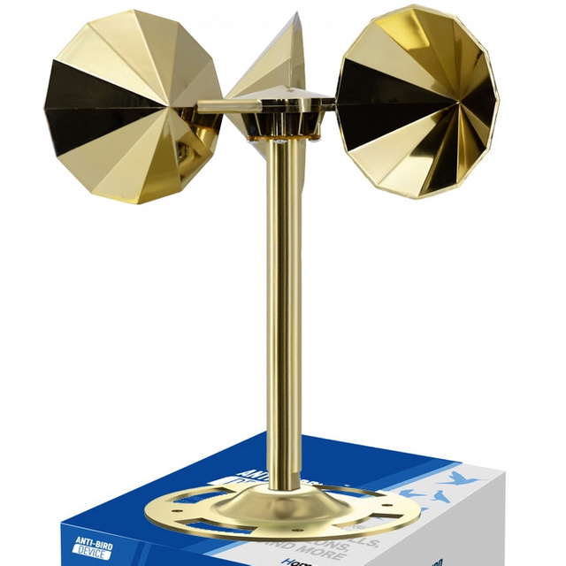 Wind-driven model, golden diamond-shaped impeller, single lever, non-adjustable, round base